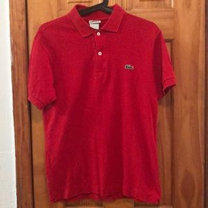 Red Lacoste polo
